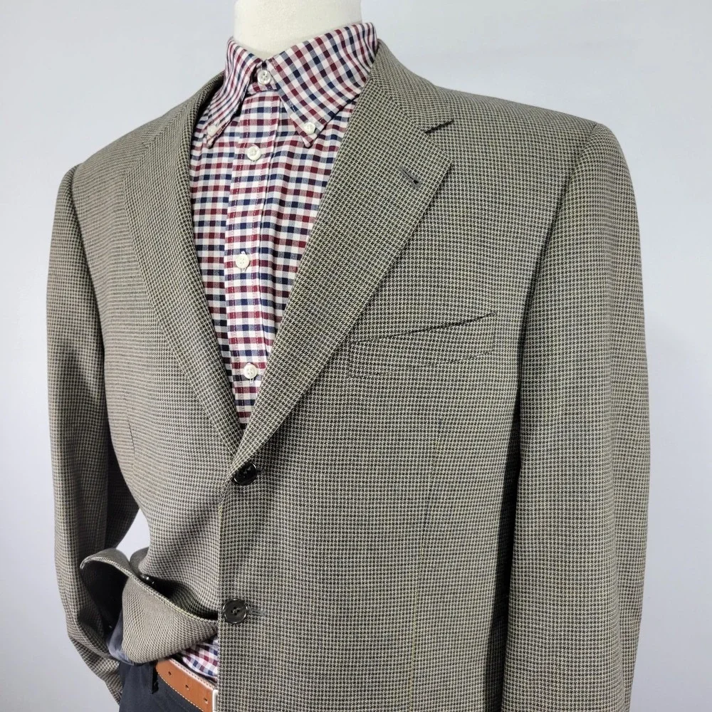 Joseph Abboud‎ Men's Sport Coat Blazer Three Button Beige Silk Wool Size 42L